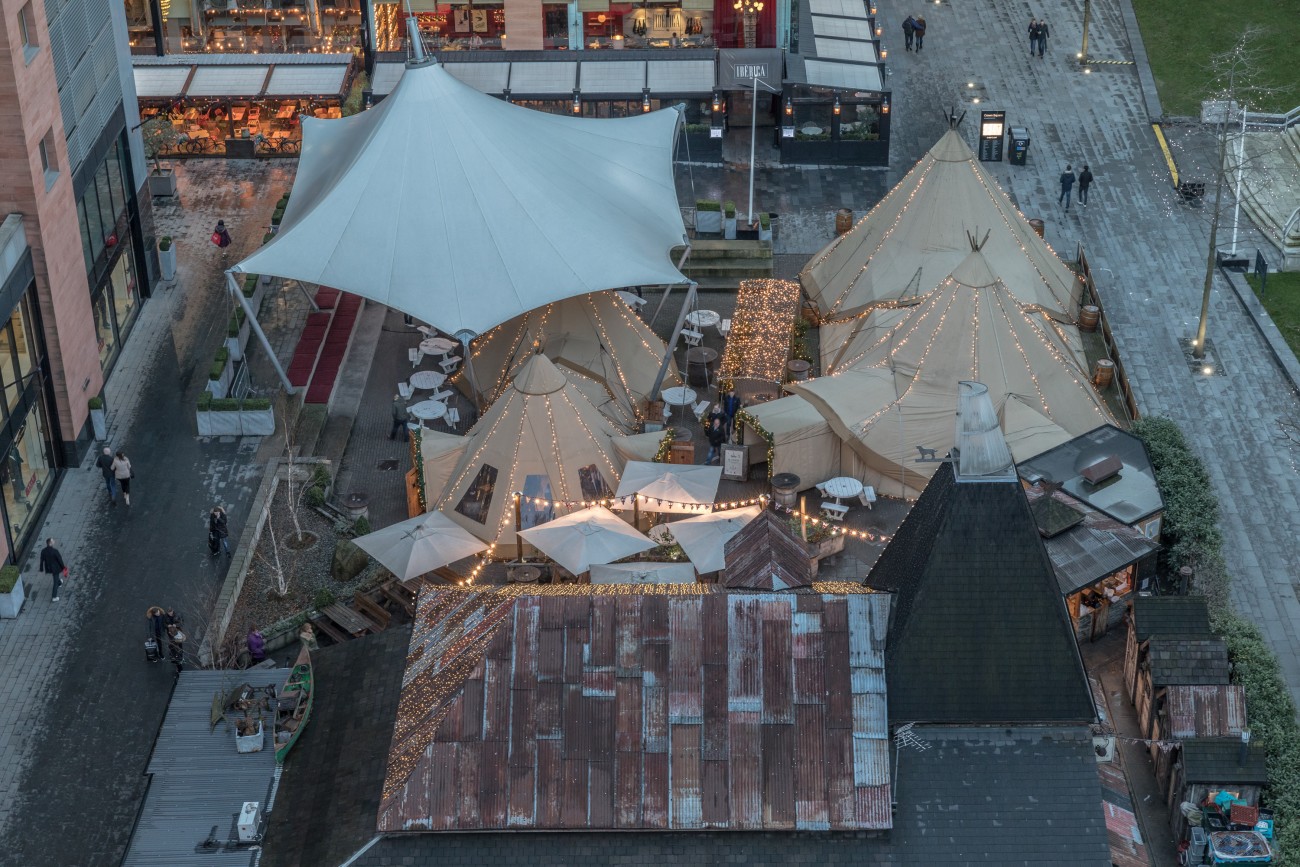 Tipis at The Oast House in Manchester