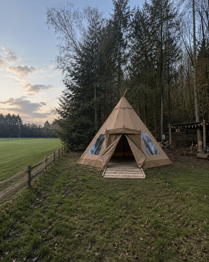 Midi tipi by playing field